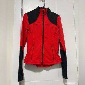 lululemon athletica Red and Black Zip-Up Utility Jacket